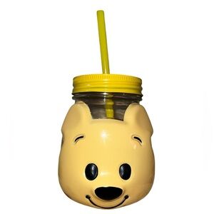 Winnie the Pooh Glass cup with Straw